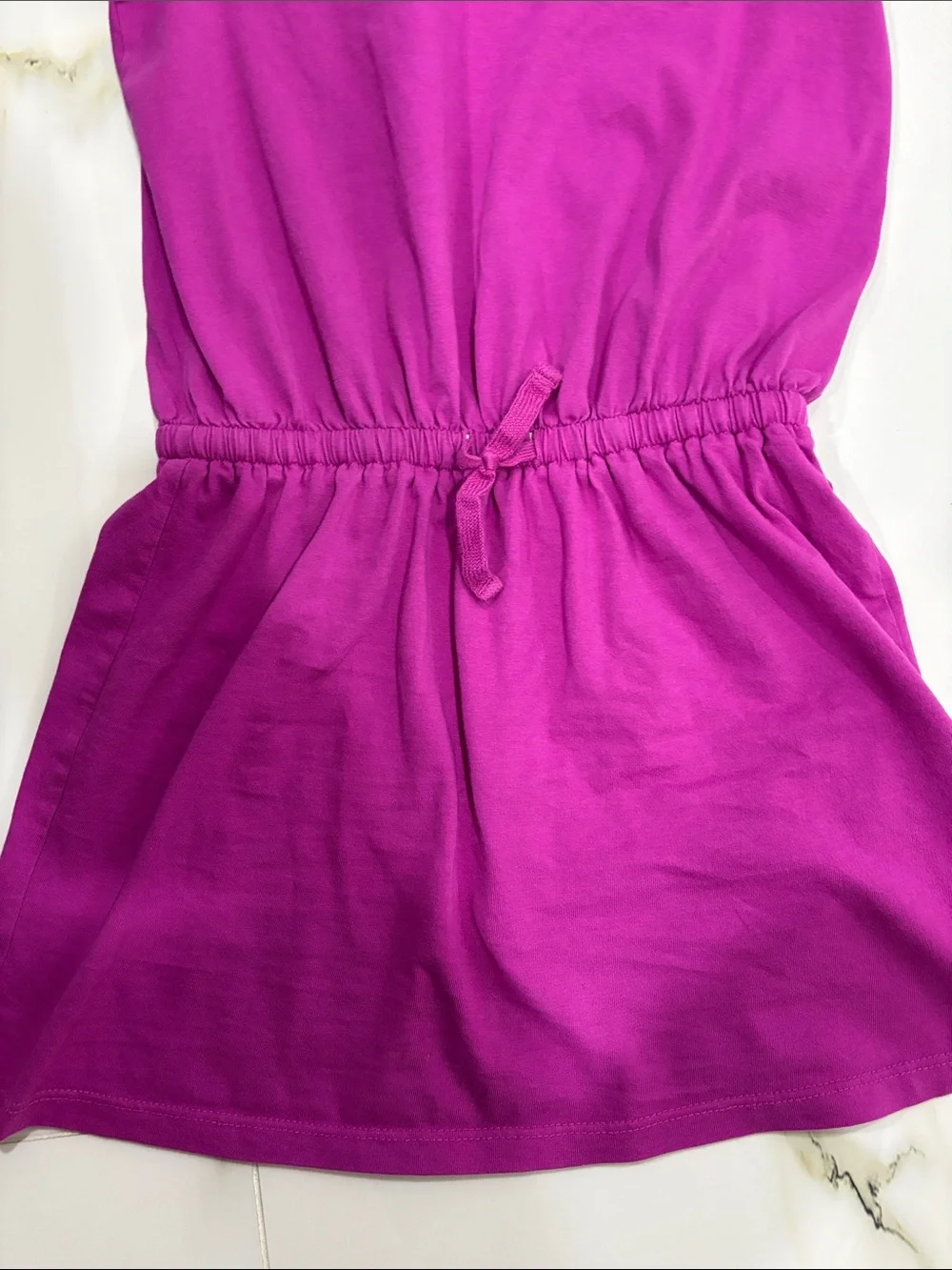 Ralph Lauren Girls' Fuchsia Drawstring Tee Dress size med